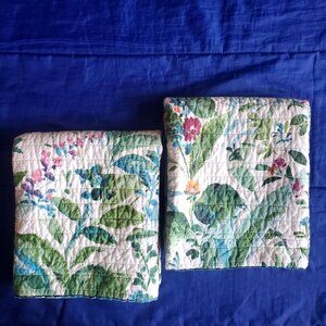 2 NWOT Nina Campbell Standard Shams Cozy Quilted Cotton Brilliant Florals